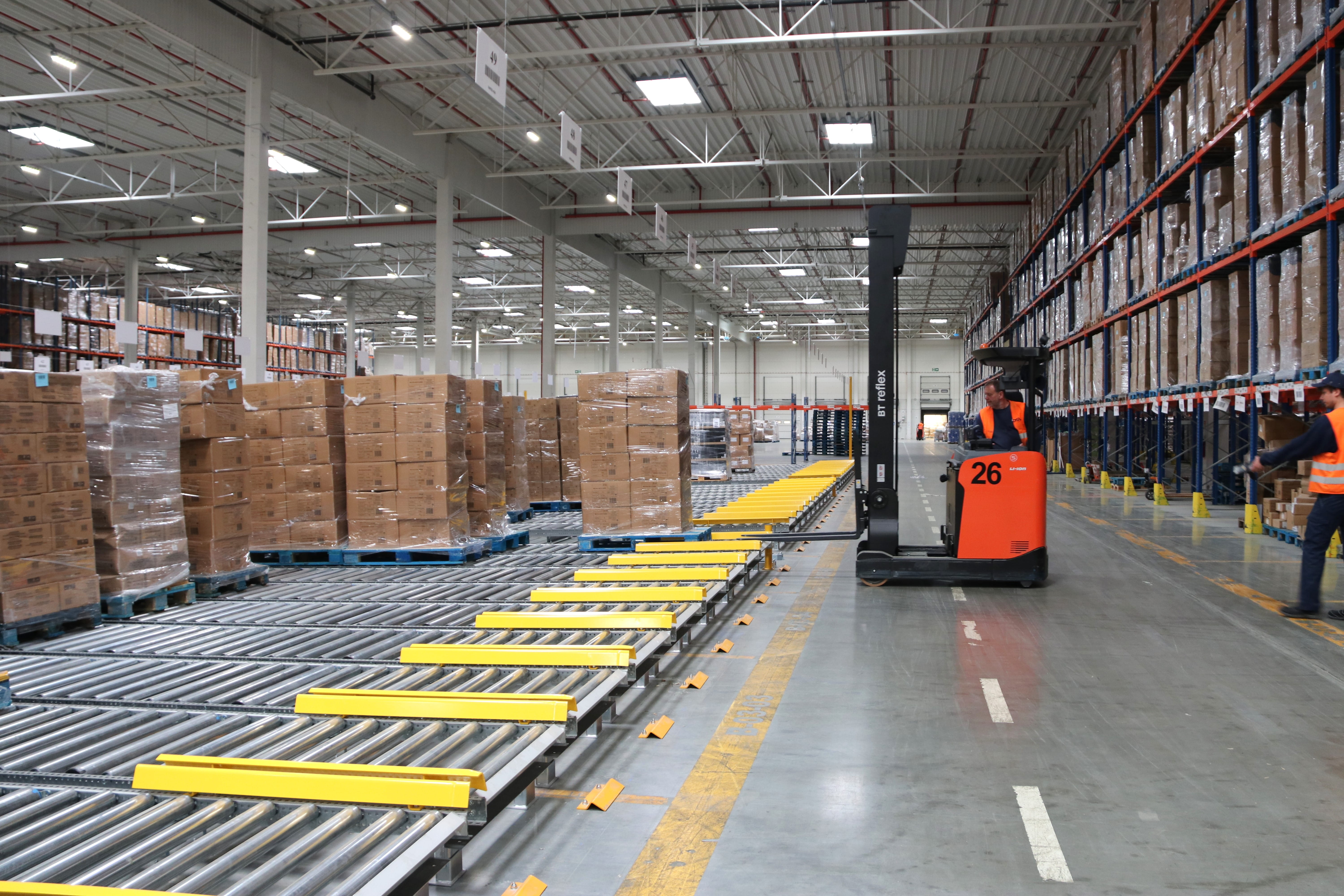 Forklift in the warehouse